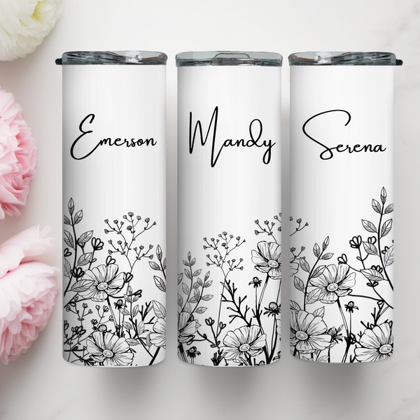 Lilac Floral Tumbler - Bridesmaid Gifts Boutique