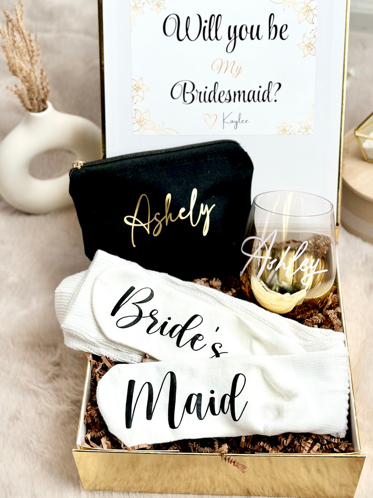 Golden Bliss Bridesmaid Proposal Box