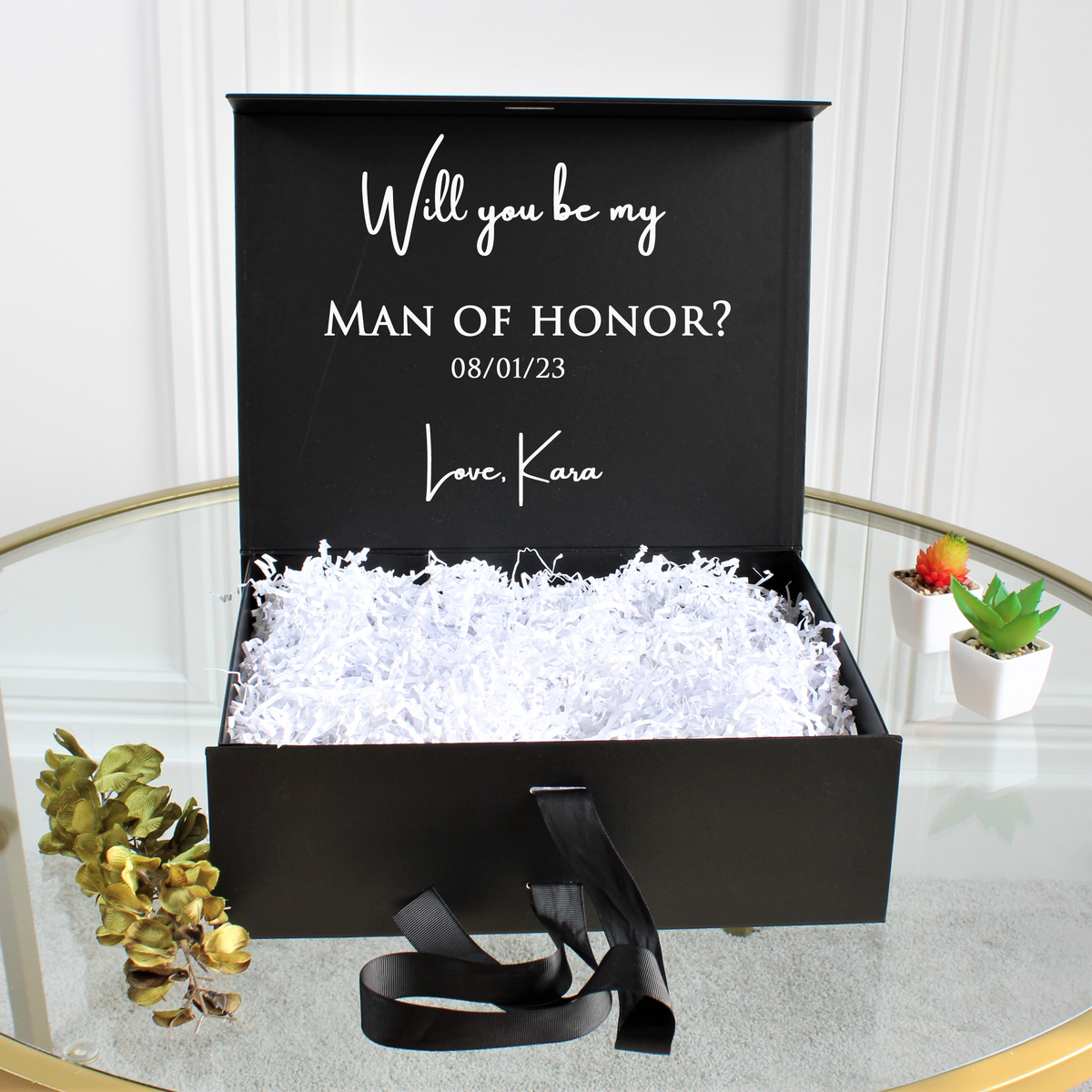 Minimalist Black Gift Box for Him