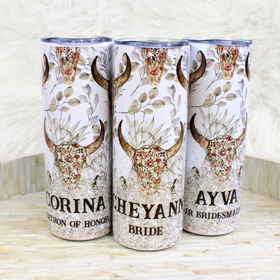 Custom Bridal Party Tumblers for Bride, Bridesmaid, Maid of Honor, Flower  Girl & More