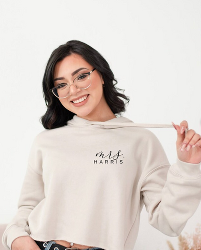 Mrs. Cropped Hoodie Personalized