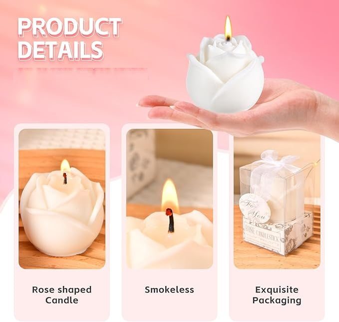 White Rose Candle Favor