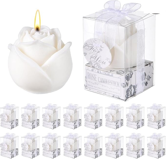 White Rose Candle Favor