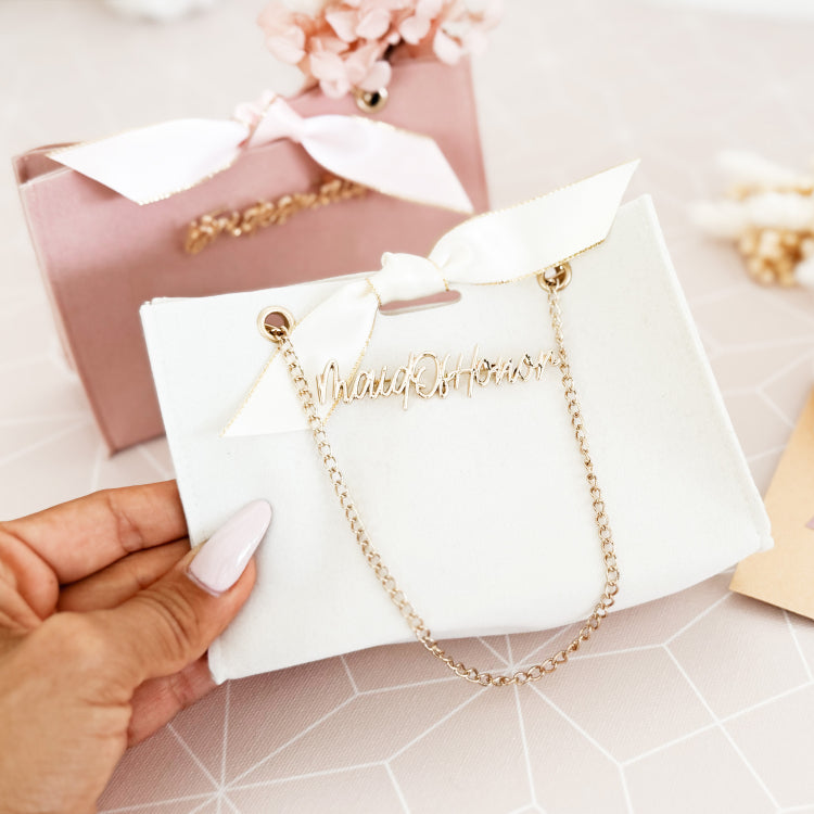 Mini Suede Bridal Party Jewelry Bag