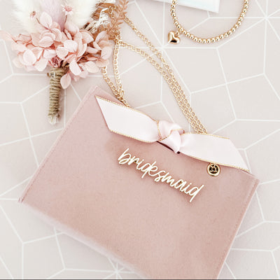 Mini Suede Bridal Party Jewelry Bag