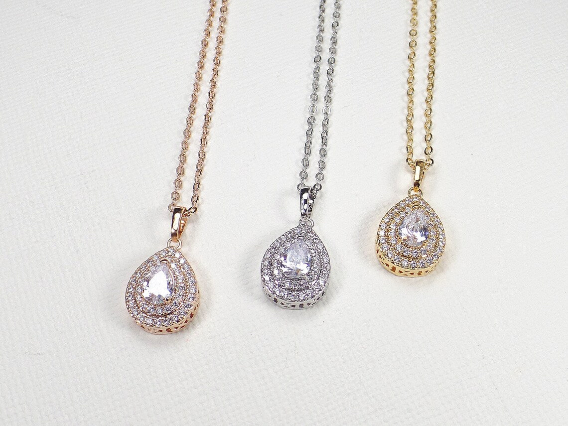 Mother of the Groom Tear Drop Pendant