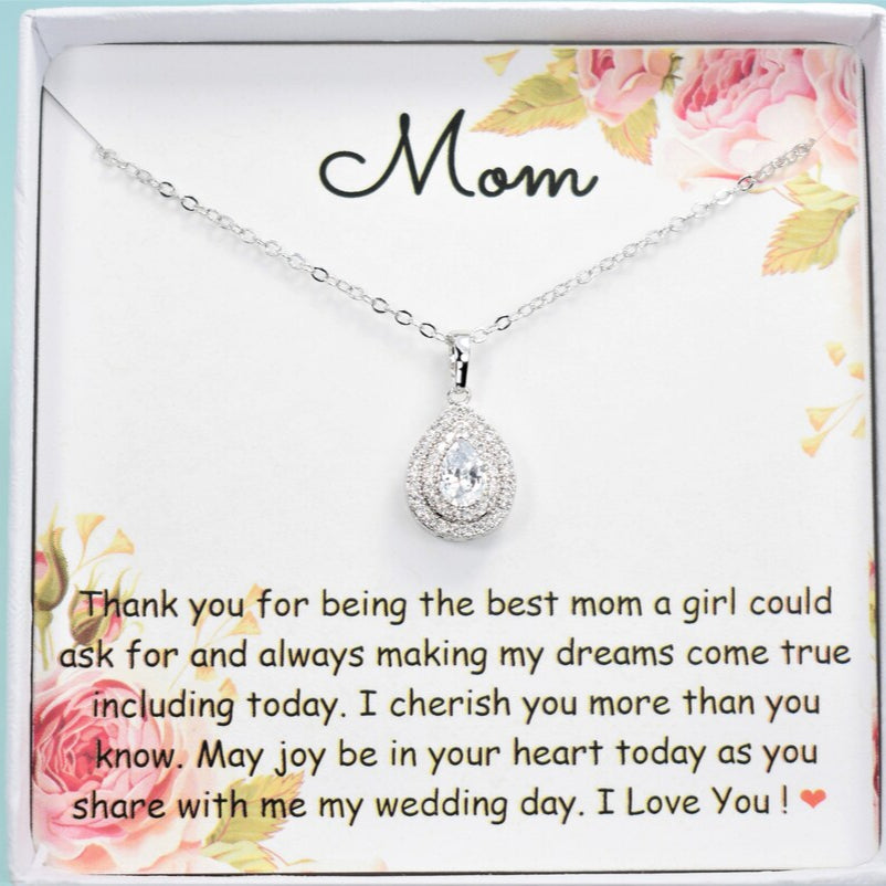 Mother of the Groom Tear Drop Pendant