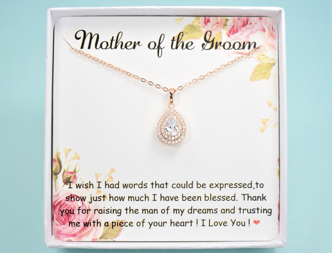 Mother of the Groom Tear Drop Pendant