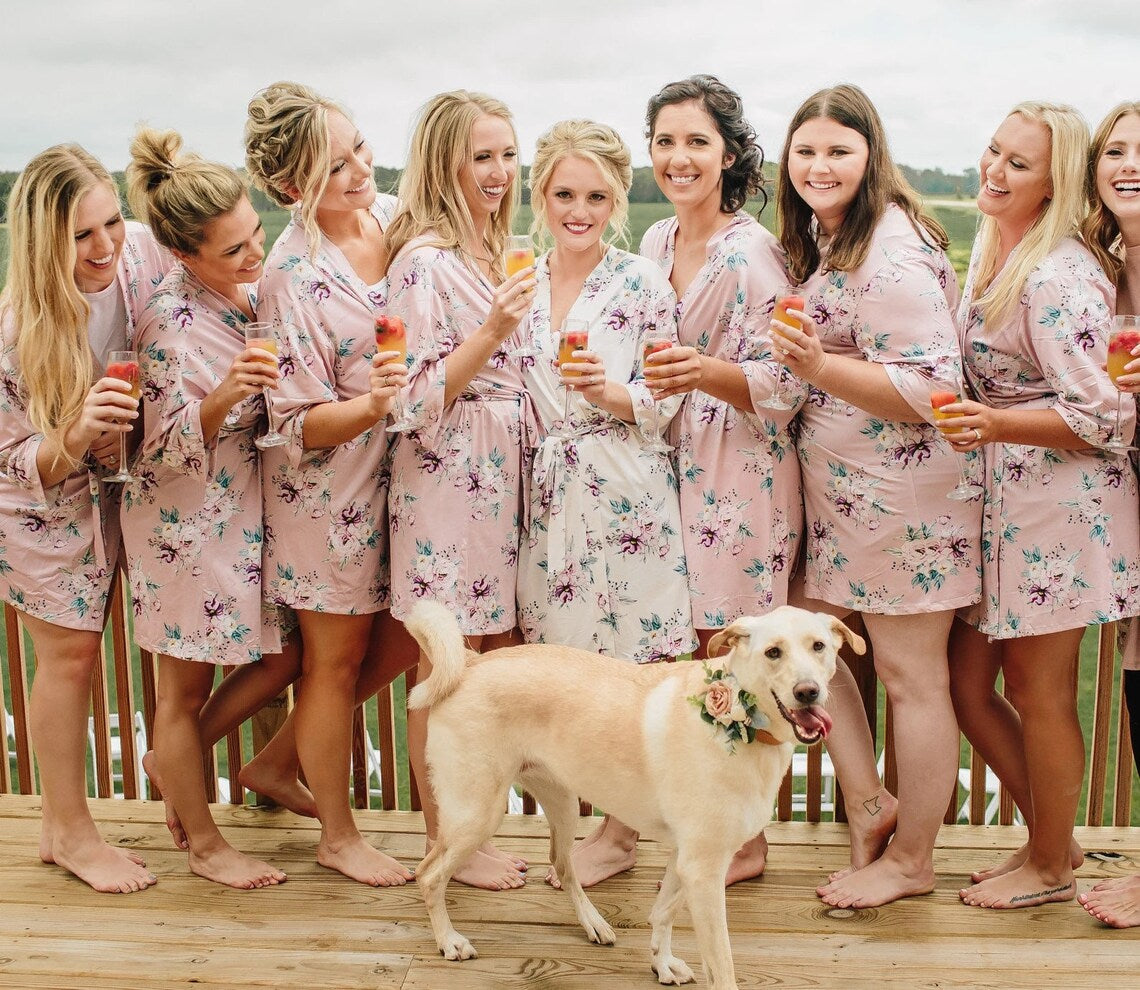 Jersey soft Bridesmaid Floral Robes