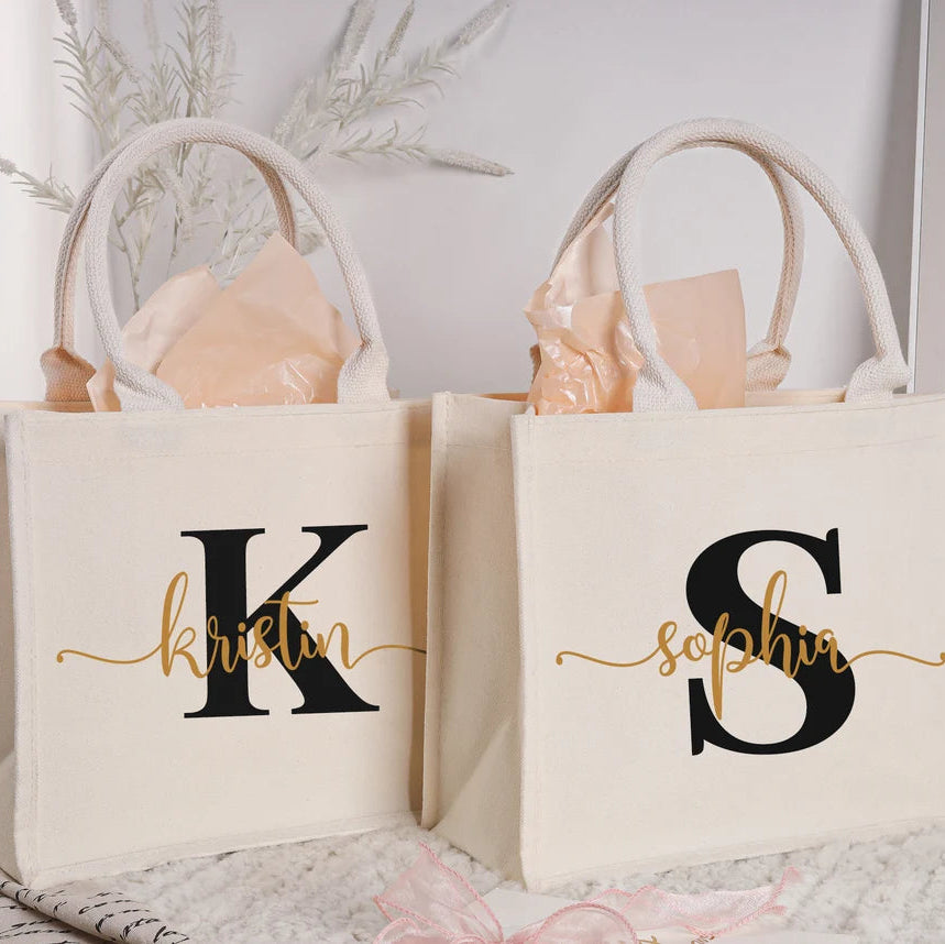 White Bridesmaid Gift Tote Bag