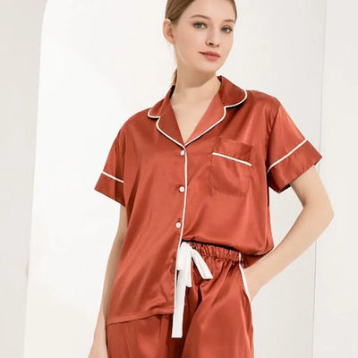 Satin Short Sleeve+ Long Pants Bridesmaid  Pajamas