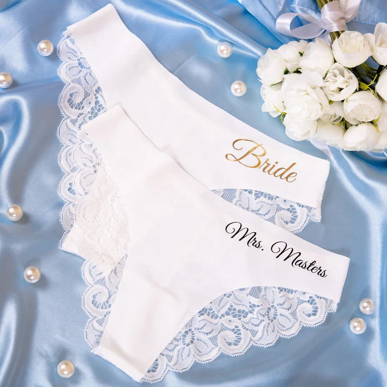 Lace Personalized Bridal Panties