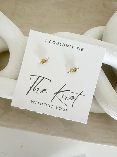 Bridal Gold Knot Earrings