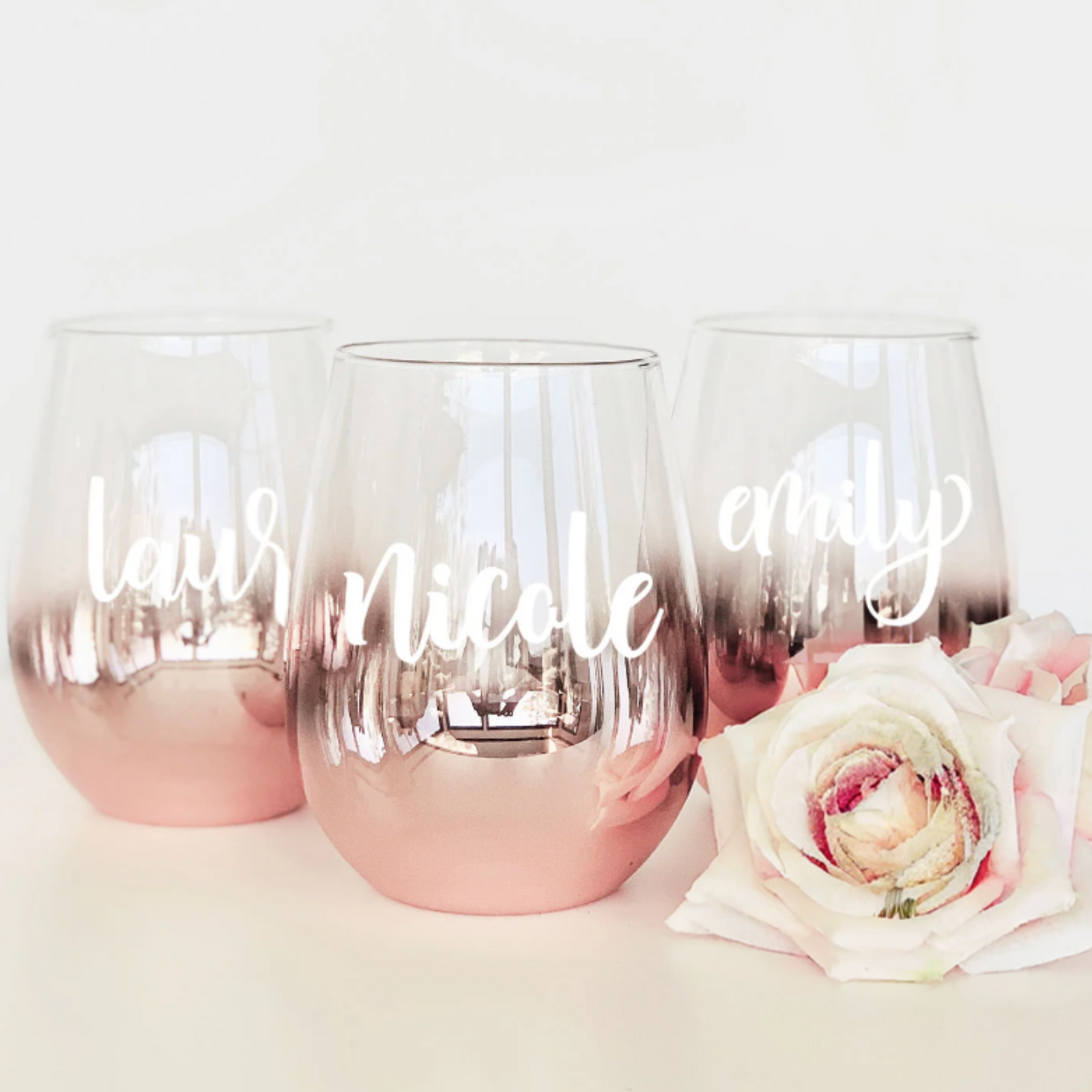 Personalized stemless wine glasses for bridesmaids online