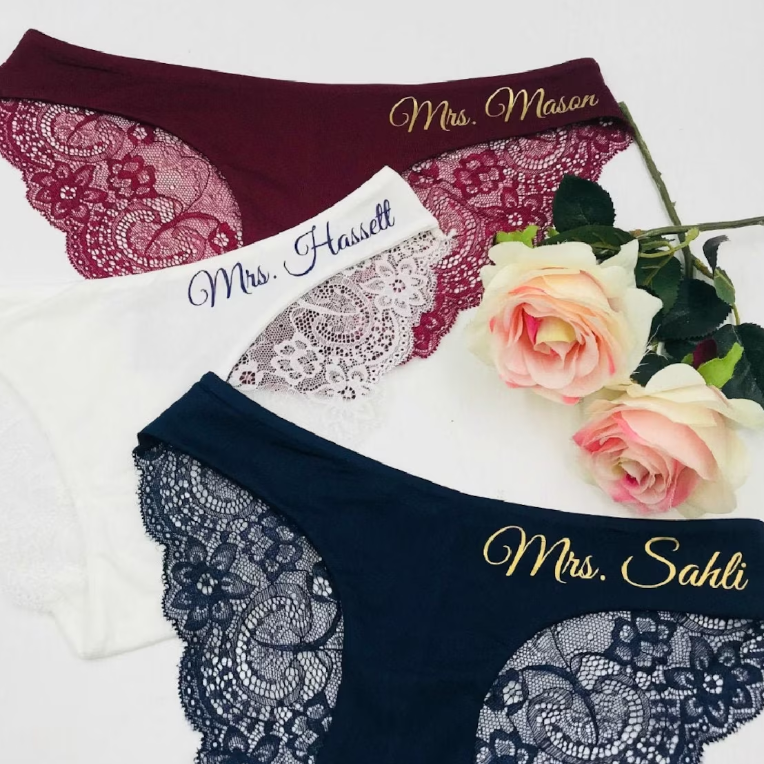 Lace Personalized Bridal Panties - Bridesmaid Gifts Boutique