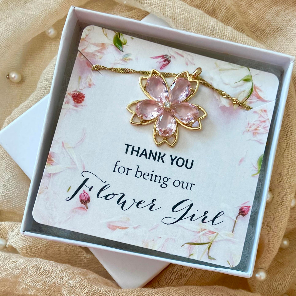 Gold Petals Flower Girl Pendant