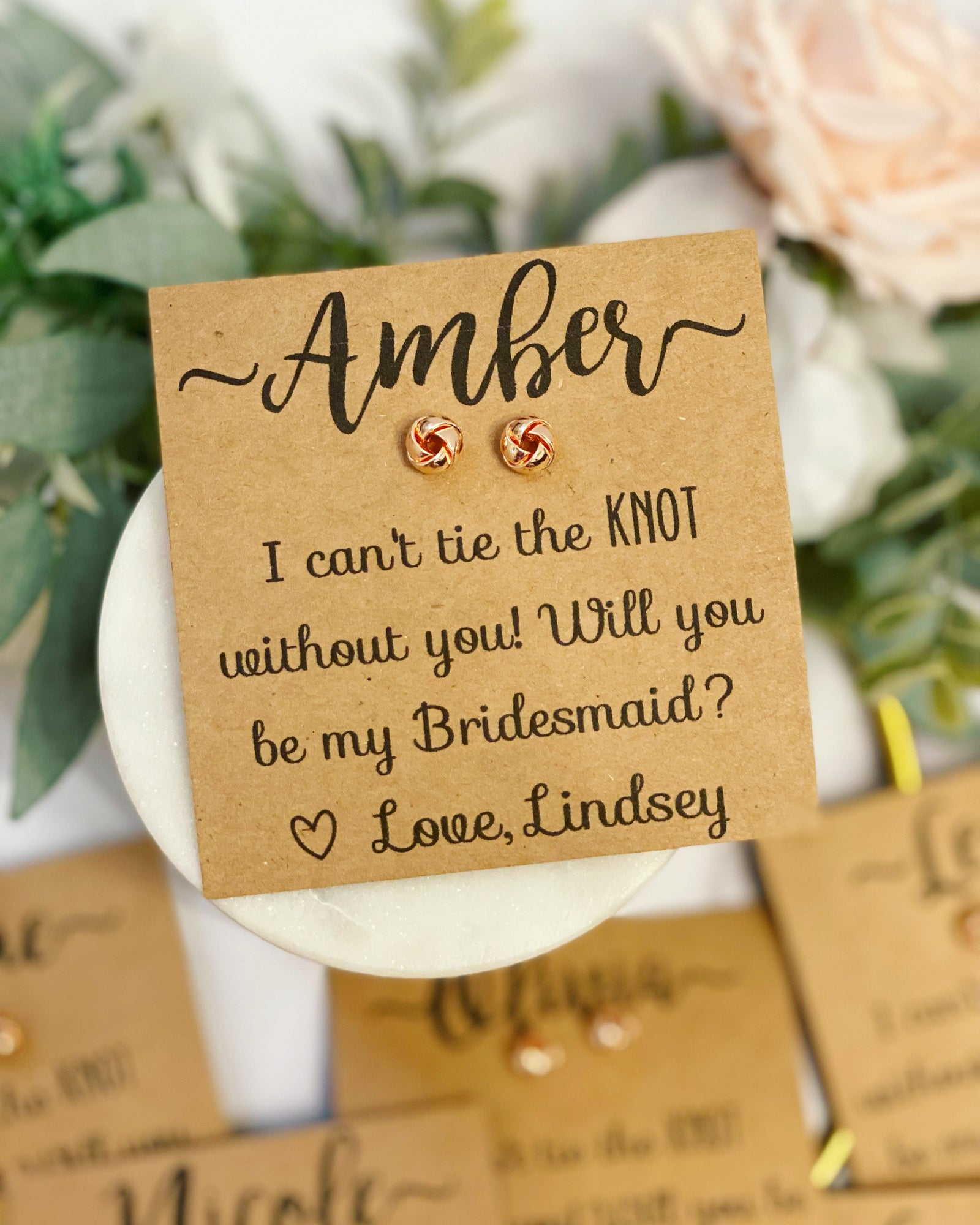 Bridesmaid Proposal Gift From Bride For The Love Knot Necklace - Jolly  Family Gifts