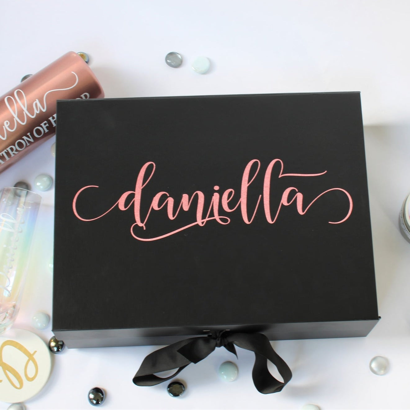 Bridesmaid Gift Boxes - Black & Gold