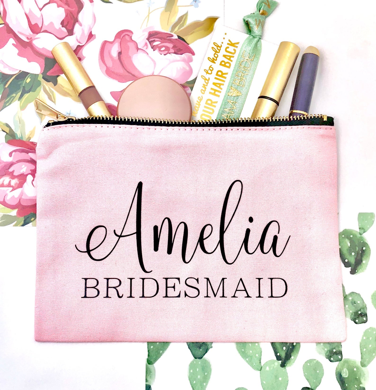 Personalized Makeup Bag | Toiletry Bag | Bridesmaid Bag | bridesmaid  Proposal | Personalized Clutch | Cosmetic Bag Pouch | Be My Bridesmaid
