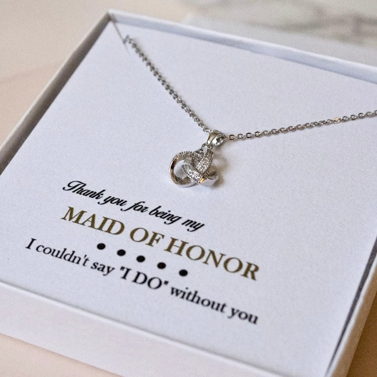 Bridesmaid Proposal Gift From Bride For The Love Knot Necklace - Jolly  Family Gifts