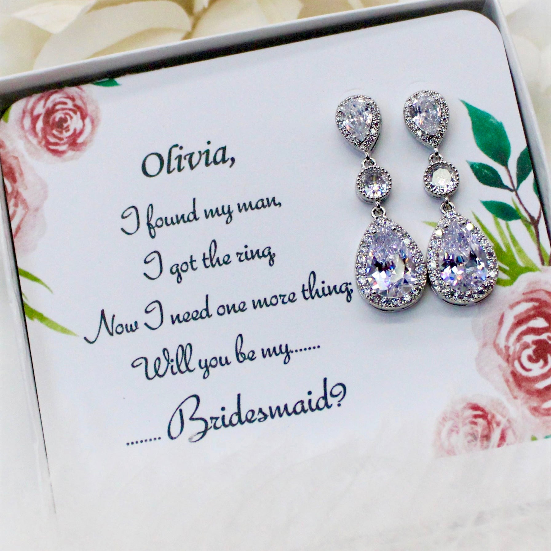 Diamond Ring Team Bride Earrings – PrettyRobes.com