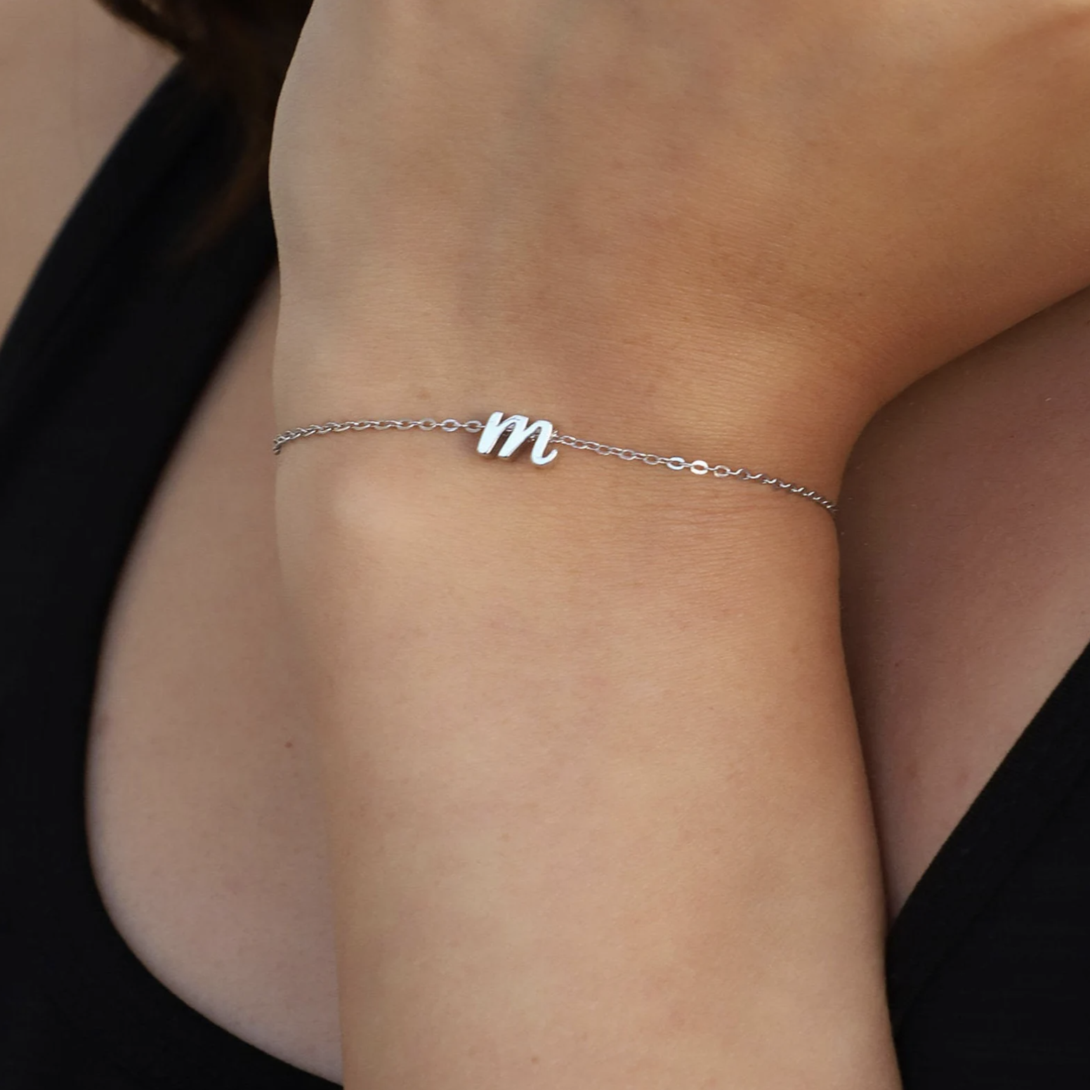 Paperclip Chain Initial Bracelet • Sterling Silver or 14K Gold-Filled -  EFYTAL Jewelry