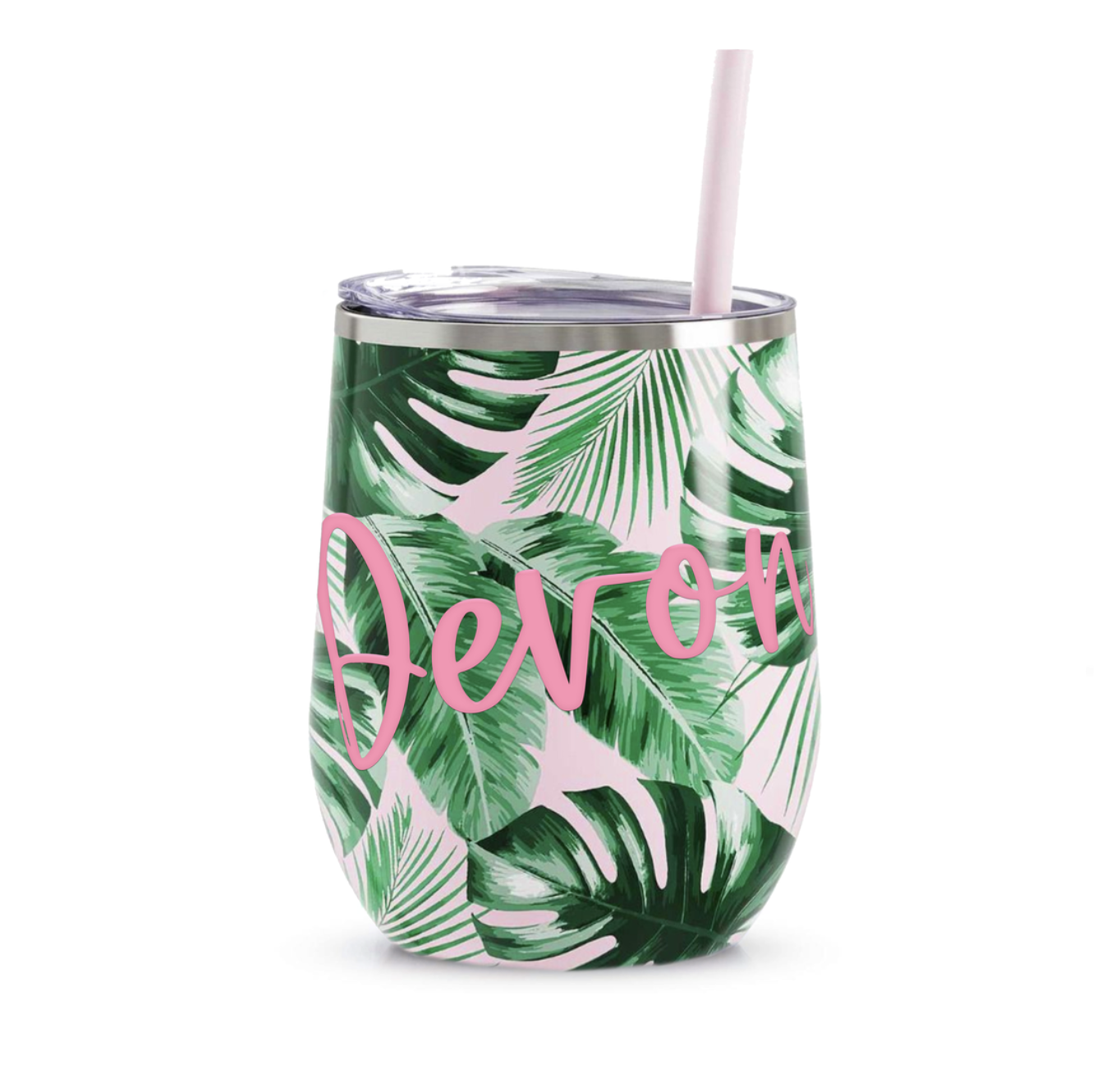 Personalized Tumbler With Leaf Design