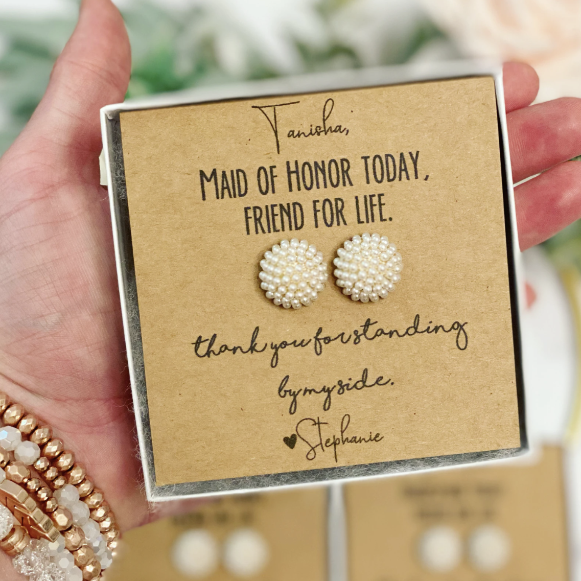 Bridesmaid deals proposal earrings